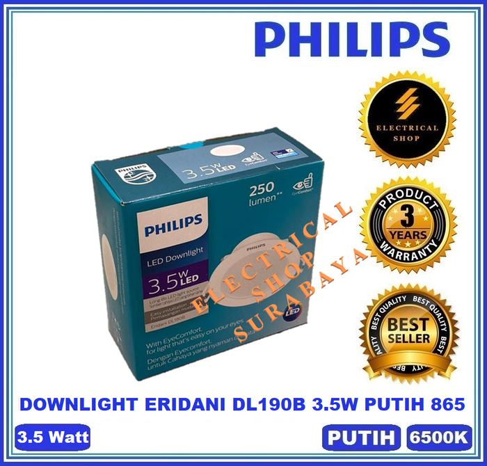 Gambar PHILIPS DOWNLIGHT LED ERIDANI 3,5W 7W 10W 14W 22W PUTIH ATAU KUNING - 3.5W Putih dari Electrical.Shop undefined Tokopedia
