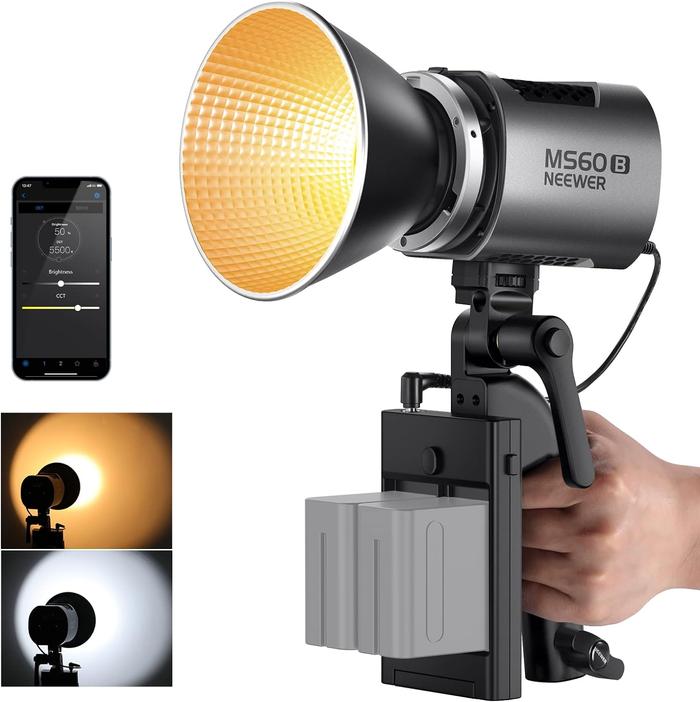 Gambar NEEWER MS60 Bi-color RGB LED Video Light Handheld Spotlight - MS60B Bi-Color dari Neewer Official undefined Tokopedia
