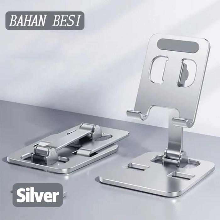 Gambar Phone Holder Meja | Holder Tablet | Bahan Alumunium Dudukan  HP Stand - Silver dari Sip Acc undefined Tokopedia