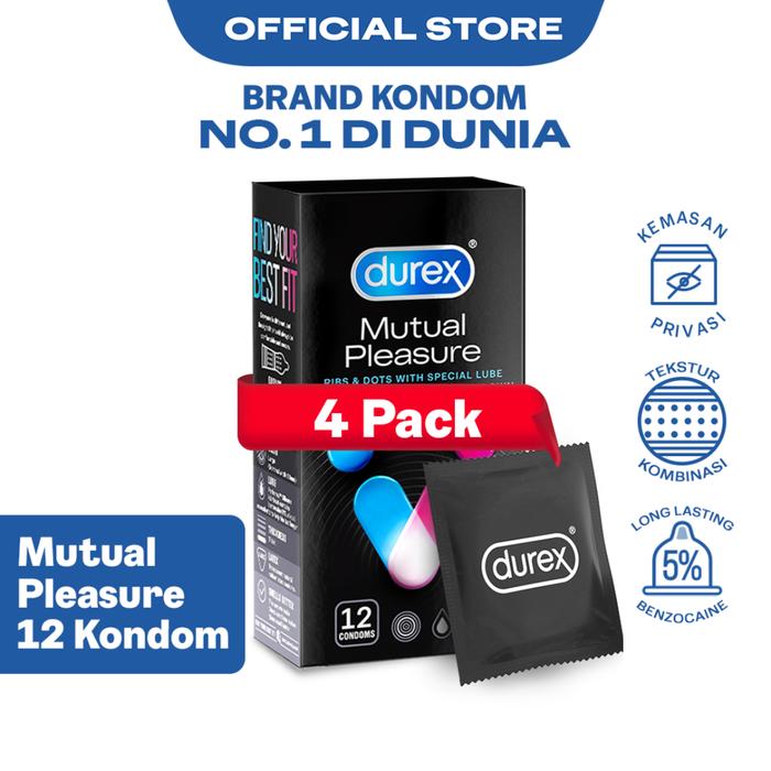 Gambar Durex Mutual Pleasure 12s x 4pcs - Kondom Gerigi + Tahan Lama Pria dari Durex Store undefined Tokopedia
