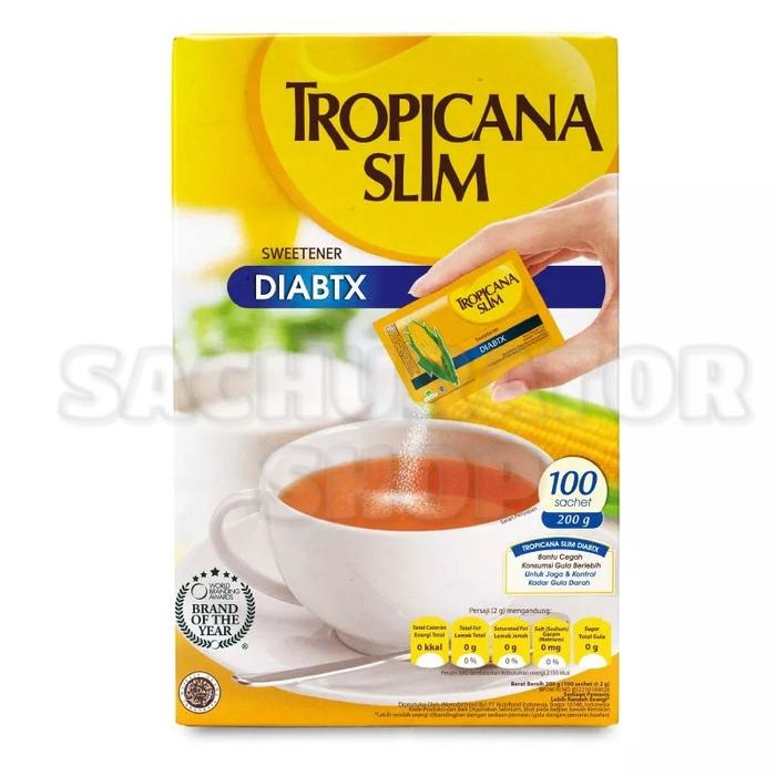 Gambar Pemanis Tropicana Slim Diabtx Diabetes Sweetener isi 100 Sachet Box dari sachurator shop undefined Tokopedia
