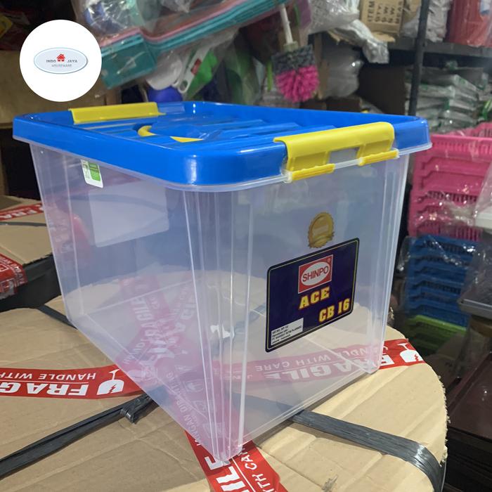 Gambar CONTAINER BOX ACE CB 16 LITER SHINPO / SIP 132 / tempat penyimpanan - Biru dari INDOJAYA HOUSEWARE undefined Tokopedia