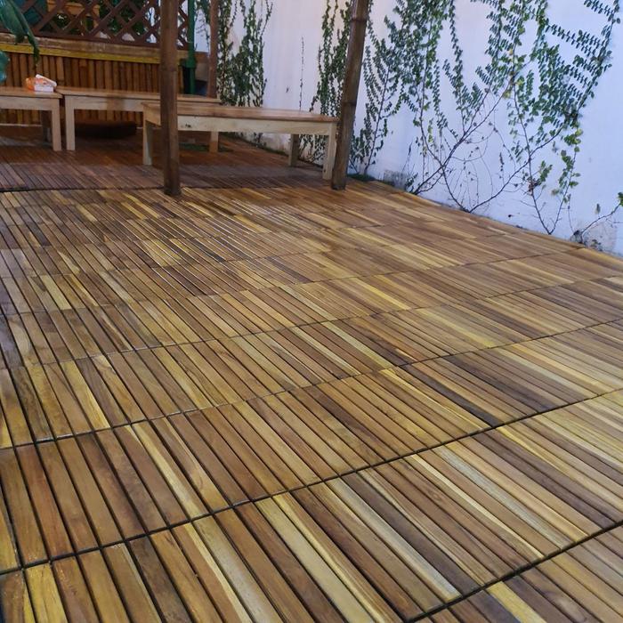 Gambar Decking Tile Lantai Kayu Jati/Lantai bongkar-Pasang - Salur finish dari Mitra Karya Shop undefined Tokopedia