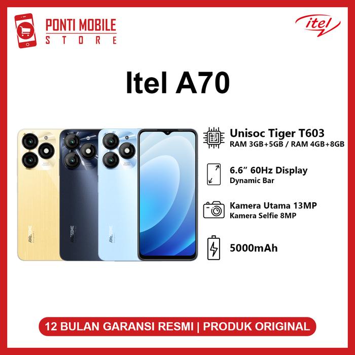 Gambar Itel A70 - Hitam, 4GB/128GB dari Ponti Mobile Store undefined Tokopedia