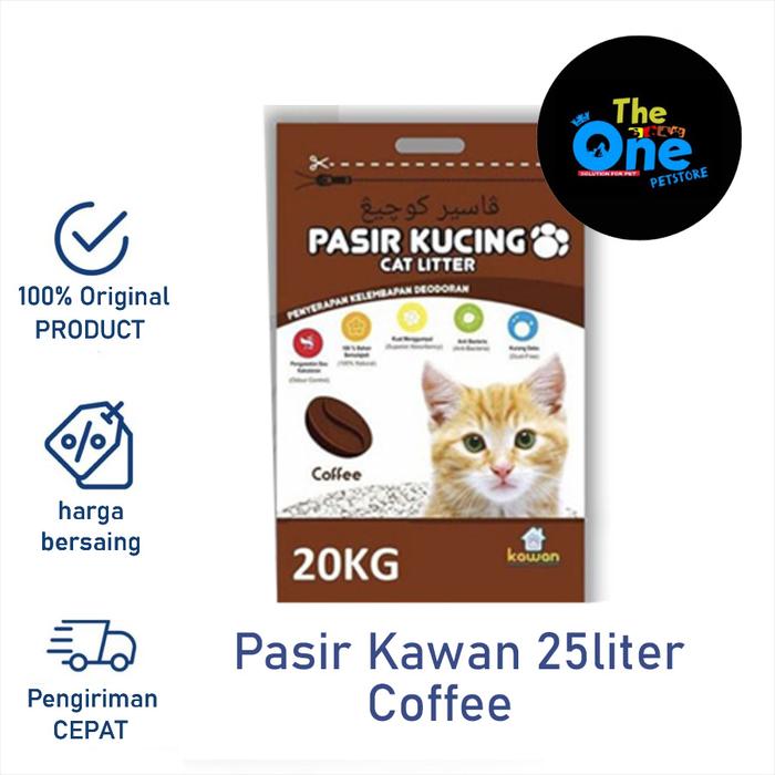 Gambar Pasir Kucing Pasir Kawan 25liter - Kopi dari the one petstore undefined Tokopedia
