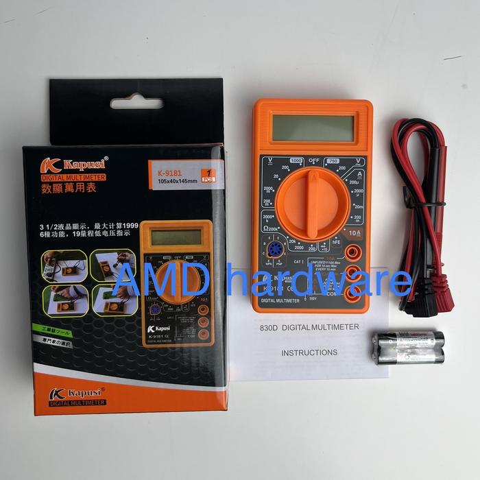 Gambar MULTIMETER DIGITAL CLAMP MULTI TESTER BATERAI AVO METER 1000 V KAPUSI - KAPUSI JPN 9181 dari AMD hardware undefined Tokopedia