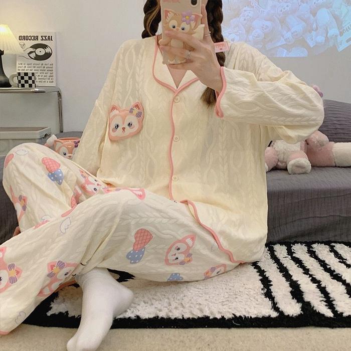Gambar Piyama Set Baju Tidur Remaja Lucu Kerah Sanrio Trendy Import Korea - Cinnamon dari Piyamapedia undefined Tokopedia