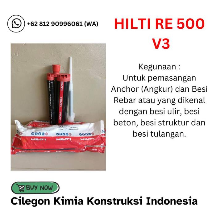 Gambar HILTI RE 500 V3 ANCHOR LEM HILTI CHEMICAL 500ML BARU CILEGON dari CILEGON KIMIA KONSTRUKSI INDONESIA undefined Tokopedia
