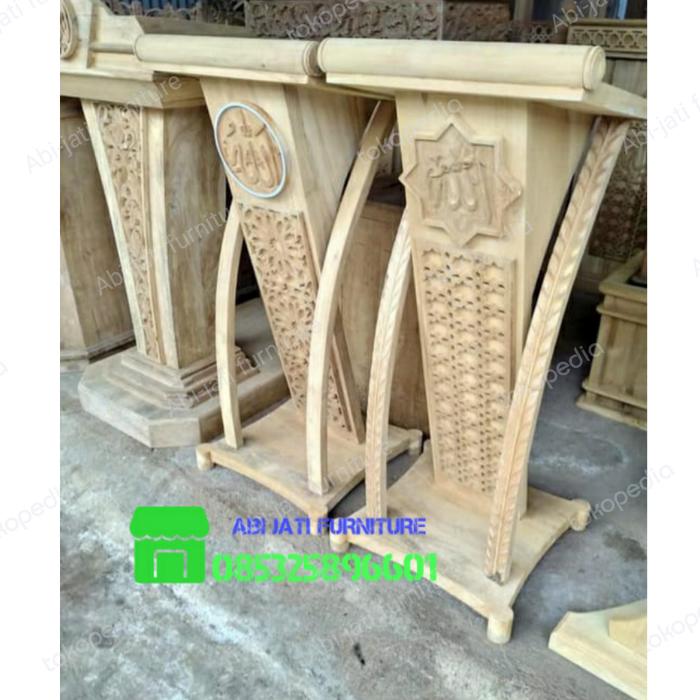 Gambar Podium Minimalis Masjid - Mushola Kayu Jati Harga Murah - Mentahan dari Abi Jati Furniture undefined Tokopedia
