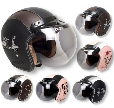 Jual HK HELM BOGO Motif Vespa Full Kulit Retro Klasik Mickey