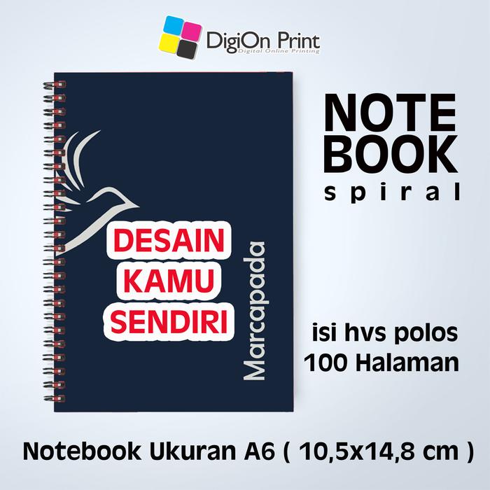 Jual Cetak Notes Custom Notebook A6 Block Note Polos Spiral 100 Halaman ...