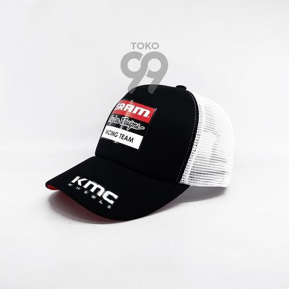 Gambar Topi Trucker Jaring Polyflex Racing Hitam Putih SRAM TLD Racing Team - Hitam dari Runnie Shop undefined Tokopedia
