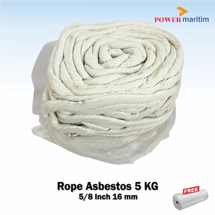 Gambar Asbes Tali Asbestos Rope Warna Putih Seal Sumbu Packing Tahan Panas - 5/8" 5KG dari Power Maritim undefined Tokopedia