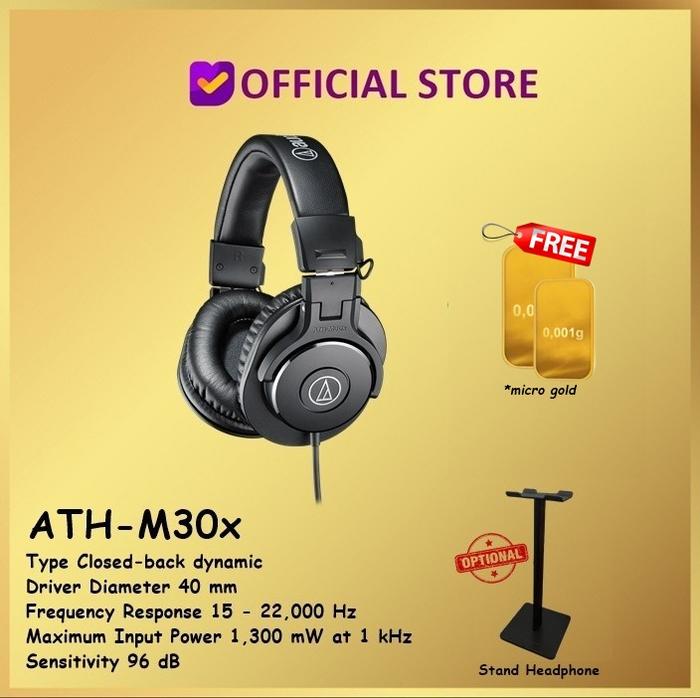 Gold Audio Technica 30x Ath M30x Headphone Monitor Murah