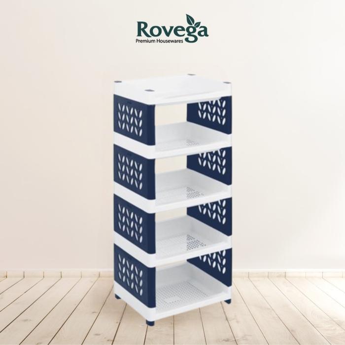 Gambar Rovega Supra Rak Susun Plastik 5 Tingkat TANPA Roda Premium Rak Penyimpanan SMR500WNB - Navy dari Rovega Premium Houseware undefined Tokopedia
