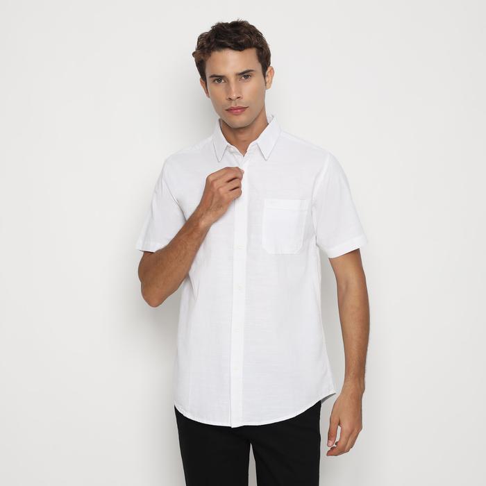 Gambar RBJ Kemeja Polos Cotton Putih Slim Fit Pria - Putih, XL dari RBJ undefined Tokopedia