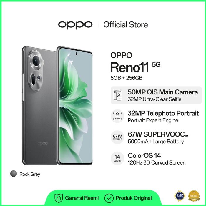 Gambar Oppo Reno 11 5G 8+8/256 New Segel Garansi Resmi - GREY dari HQQ CELL undefined Tokopedia