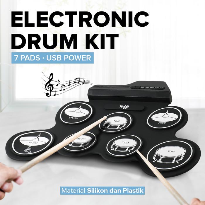 Gambar Drum Digital Portable Elektronik USB 7/9 Drum Pads Elektrik Alat Musik - 7 Pads Putih dari ZoMi Official Shop undefined Tokopedia