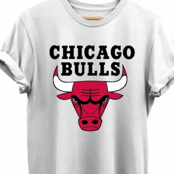Gambar KAOS-BAJU BASKET LOGO KLUB BASKET CHICAGO BULLS - TSHIRT BASKET BULLS - Putih, S dari mafashionjkt undefined Tokopedia