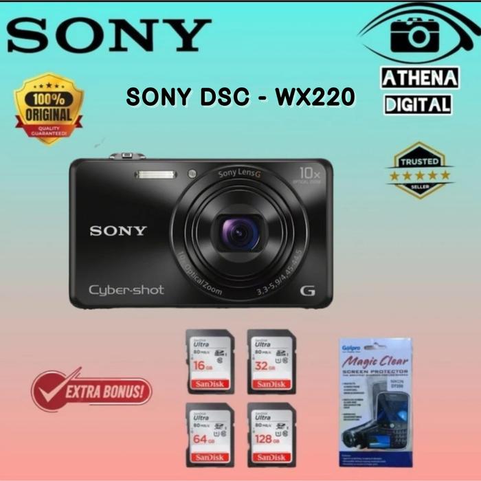 CAMERA SONY CYBERSHOT DSC WX220 WIFI CAMERA DIGITAL DSC WX220 BOX  PUTIH, CAMERA ONLY di Athena Digital Tokopedia