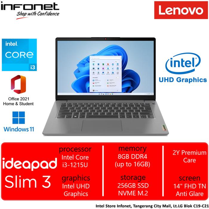 Lenovo IdeaPad Slim 14IAU7 I3 1215U 8GB 256GB SSD 14