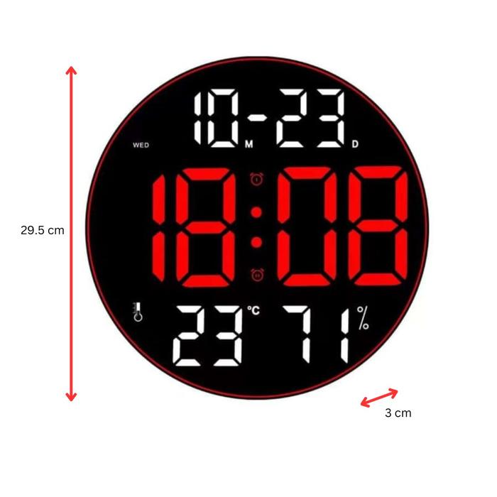 Jual Jam Digital Led Clock Alarm Dinding / Meja Jumbo 8011A - Merah ...
