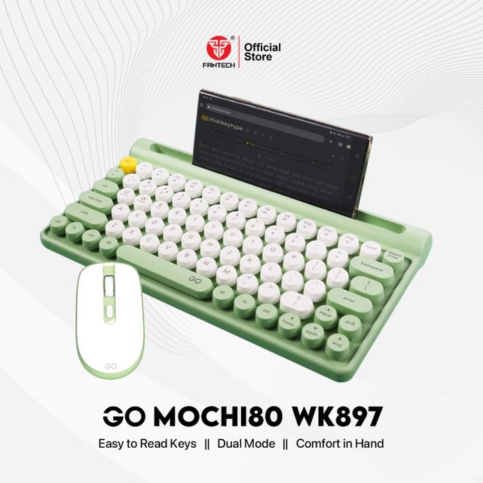 Gambar Fantech GO MOCHI 80 65 Combo Set Keyboard Mouse Wireless Blue - WK897 GREEN dari Agres Plus undefined Tokopedia