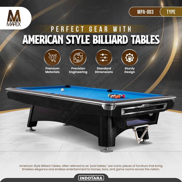 Gambar Meja Billiard MAPEX Concorrenza 9 ft MPA-003 - Meja Bilyar/Meja Biliar - Black dari PT. Indotara Persada undefined Tokopedia