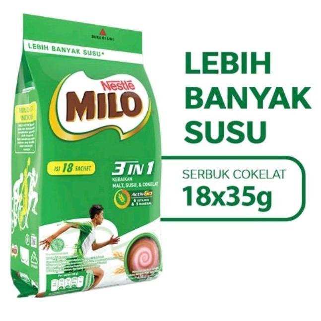 Gambar Susu Milo 3 in 1 sachet isi 18 dari Relyne Toserba undefined Tokopedia