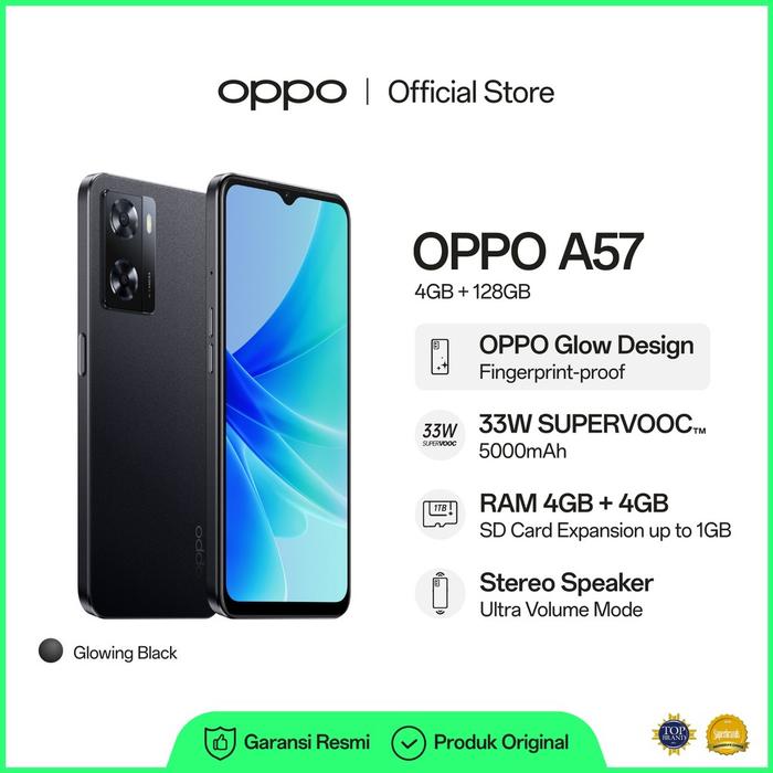 Gambar OPPO A57 4/64 GARANSI RESMI - Hitam Bersinar dari Enzoga Gadget undefined Tokopedia