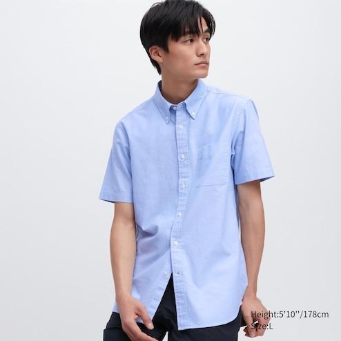 Gambar Kemeja Oxford Lengan Pendek UNIQLO Oxford Slim Fit Shirt New Original - 64 Blue, S dari ourocix undefined Tokopedia