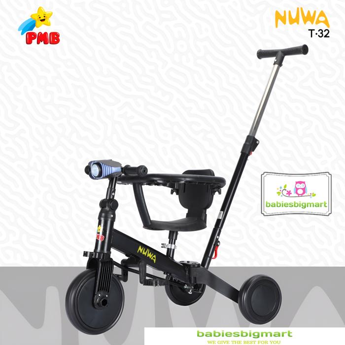 Gambar Sepeda Anak Roda Tiga 6 In 1 Balance Bike PMB NUWA T 32 Dorongan T32 - PMB T-32 HITAM, PLUS BUBBLEWRAP dari babiesbigmart undefined Tokopedia