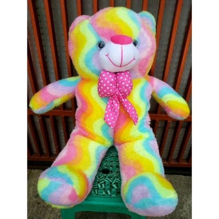 Gambar Boneka Beruang Teddy Bear Jumbo 1,3 Meter SNI. - Rainbow, Jumbo 105cm dari Tribhuwanyst undefined Tokopedia