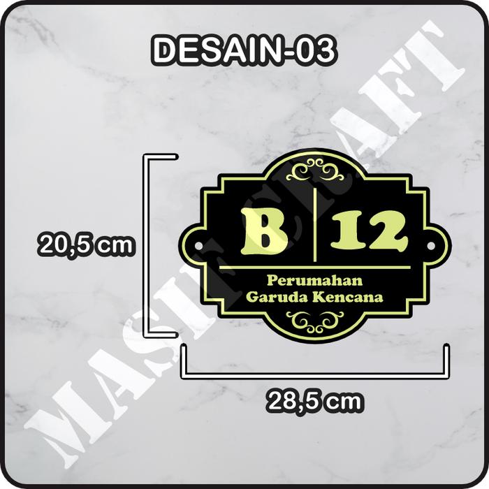 Gambar Custom Papan Nomor Rumah Akrilik - Glow In The Dark (Part1) - DS03-Pen, Font-03 dari Masif Craft Official Store undefined Tokopedia