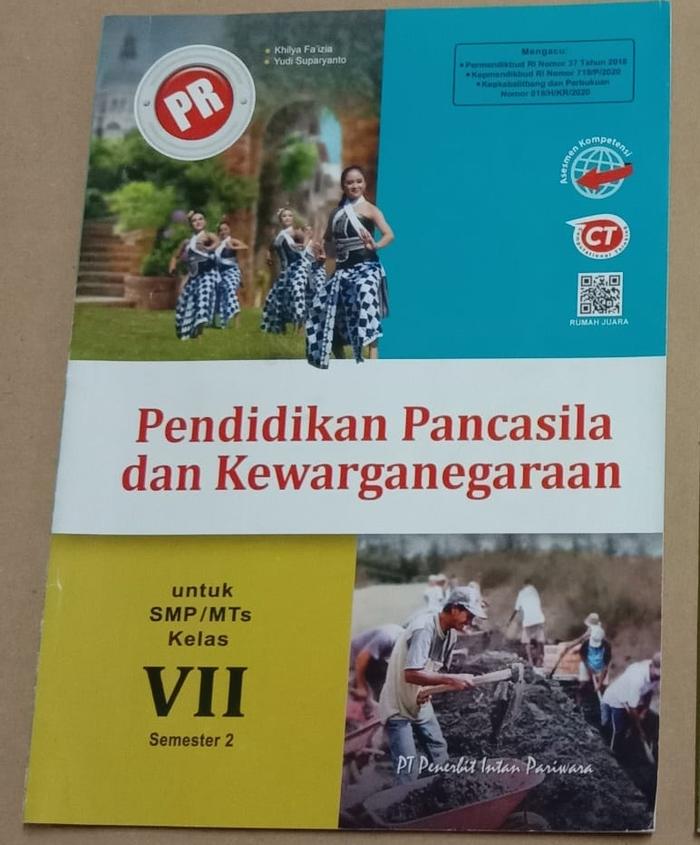Gambar BUKU SEKOLAH PELAJARAN KELAS 7 8 9 SMP 1 2 3 Erlangga Quadra Intan Par - Pancasila2 SMP7 dari Filterman undefined Tokopedia