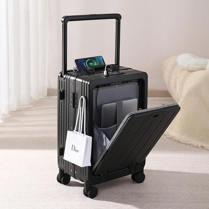 Gambar [ SUKI SERIES ] HK062 Koper Laptop Hanke 20 inch TSA LOCK Suitcase - black elite, 20 inch dari koperjabodetabek undefined Tokopedia