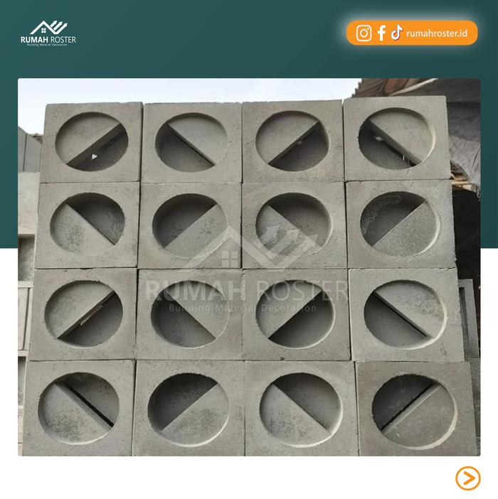 Gambar Roster Beton/Roster Modern /Lubang Angin Motif Bulat Horizon (2 Muka) - Abu-abu dari roster beton idn undefined Tokopedia
