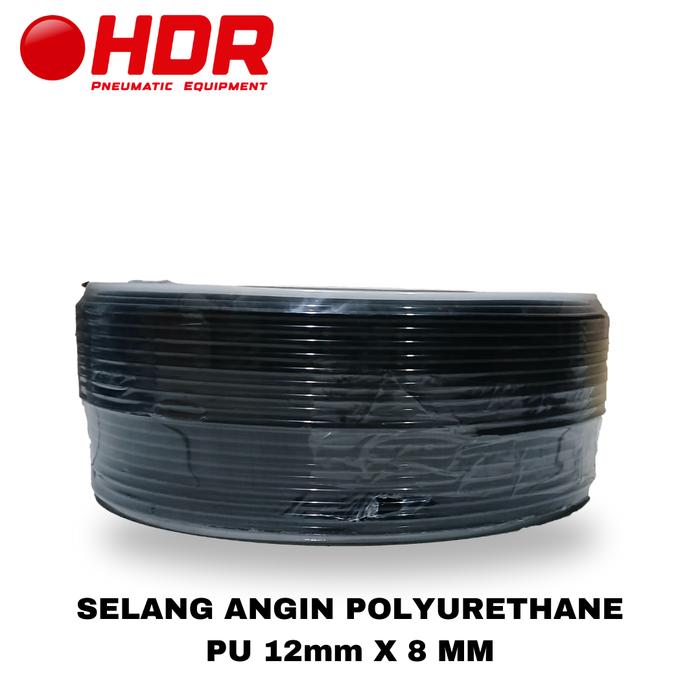 Gambar SELANG ANGIN POLYURETHANE PNEUMATIC PU/SELANG PU 12mm X 8 MM - Hitam dari HDR Pneumatic undefined Tokopedia