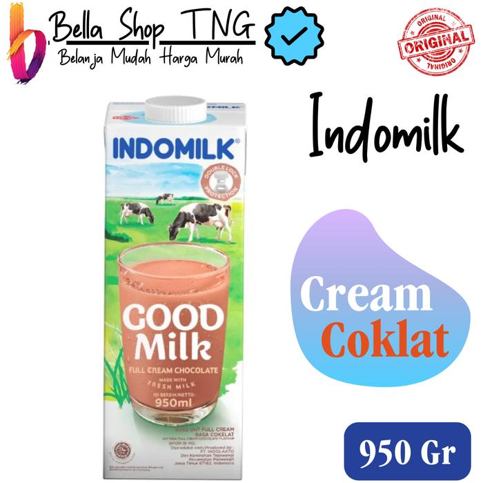 Gambar Indomilk Full Cream Chocolate / Plain Susu UHT 950 mL - PLAIN dari Bella shop TNG undefined 5 Tokopedia