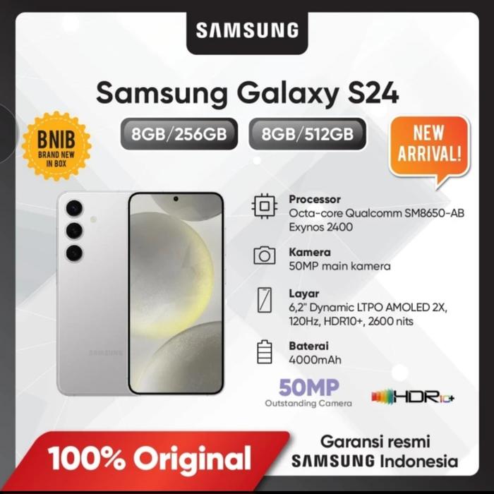 Gambar Samsung Galaxy S24 5G 8/256GB 8GB/512GB - Garansi Resmi Sein - Marble Grey, 8/512GB dari Samsung Store Mall Taman Anggrek undefined Tokopedia