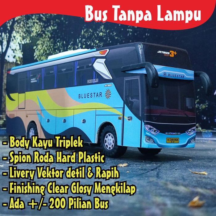 Gambar Miniatur Bus Bis BLUE STAR - TANPA LAMPU dari indobus collection undefined Tokopedia