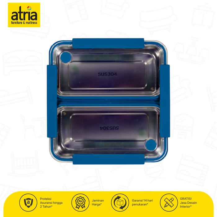 Gambar Kotak Makan Stainless Steel 2 Compartements WDivider ATRIA - Biru dari Atria Furniture Official undefined Tokopedia