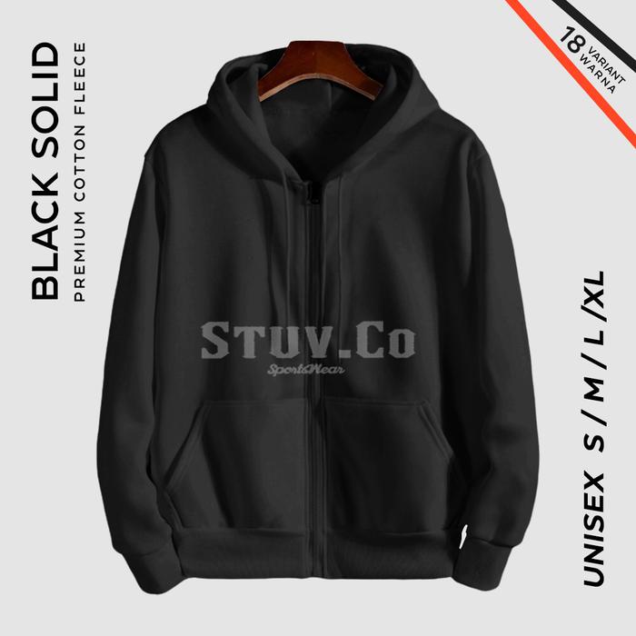 Gambar Recommended !!! Jaket Sweater Polos Hoodie Zipper/Resleting Abu Muda - Hitam, XL dari Raja Baselayer undefined Tokopedia
