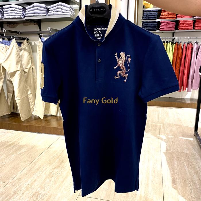Gambar Giordano Kaos Polo Pria Original 3D Lion Signature Navy New Arrival - Signature Navy, M dari Fany Gold undefined Tokopedia