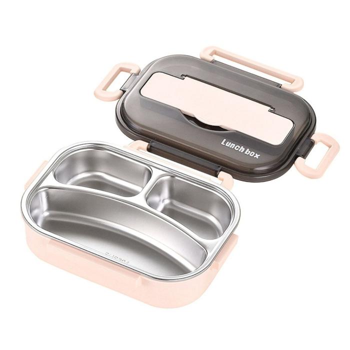Gambar Kotak Makan Stainless Steel 304 Tempat Makan Lunch Box Bento Tahan Panas Kotak Bekal - Cream dari Toso Mart undefined Tokopedia