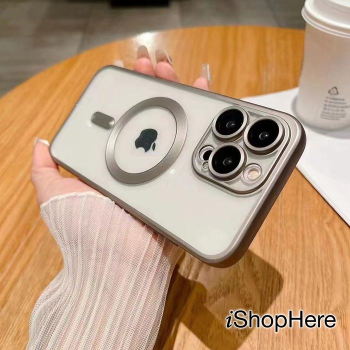 Gambar Casing iPhone 16 / 15 Series Matte Titanium Magnetik Soft Case with Camera Protection Cover for iPhone 16 / 15 / 16 Plus / 15 Plus / 16 Pro / 15 Pro / Pro Max Softcase Layar Penutup - Grey SIlver, 16 Pro dari iShopHereid undefined Tokopedia