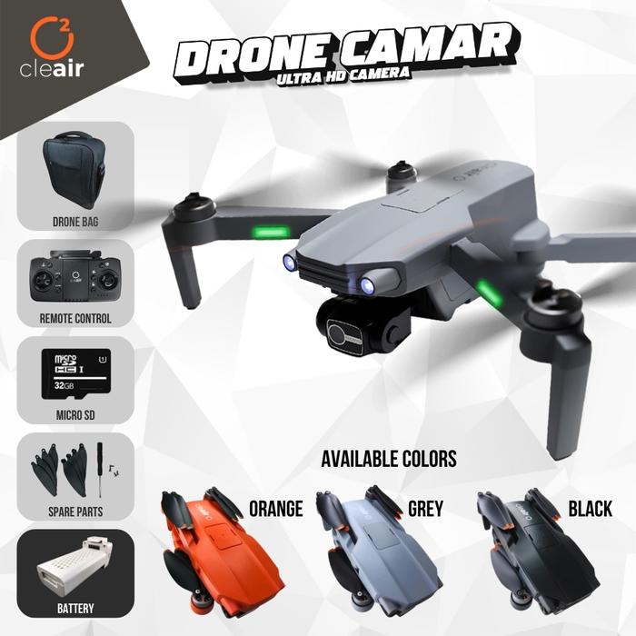 Gambar CleAir O2 - Drone GPS PRO Camar WiFi Kamera FPV Live Streaming Racing - CAMAR-GREY, 3 Battery dari Merangkai0 undefined Tokopedia