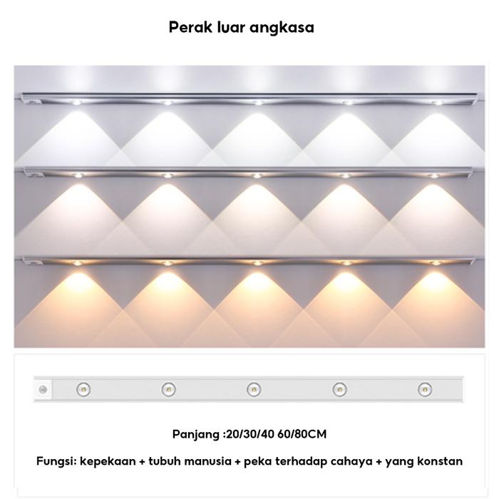 Gambar Magnetik Lampu Strip LED 3 Warna Ukuran 40 / 60cm Dengan - Perak 40cm dari yitulshop undefined Tokopedia