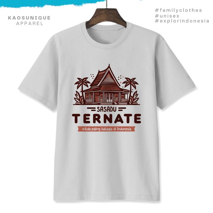 Gambar KAOSUNIQUE T-Shirt Ternate Sasadu - Unisex Katun Combed 20s Sablon DTG - Abu Muda, L dari Kaos Unique undefined Tokopedia
