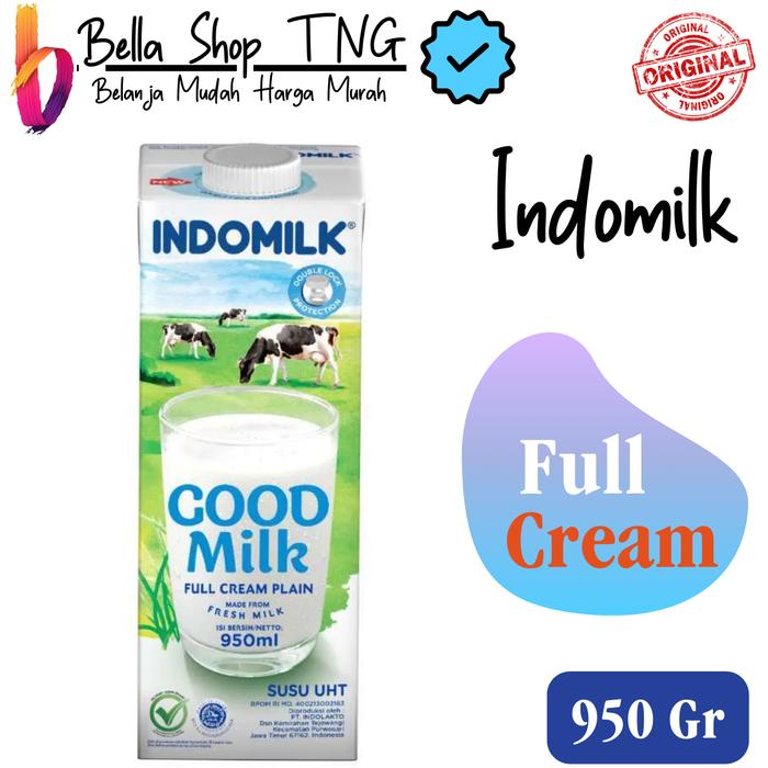 Gambar Indomilk Full Cream Chocolate / Plain Susu UHT 950 mL - PLAIN dari Bella shop TNG undefined Tokopedia